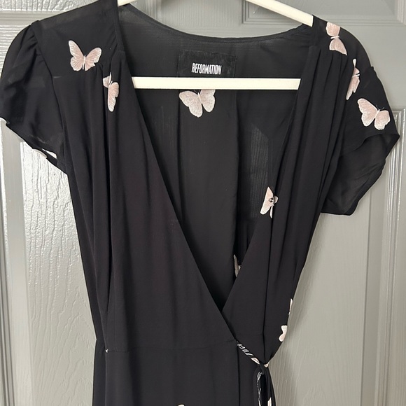 Reformation Carina crane print wrap dress RARE small - Picture 5 of 7